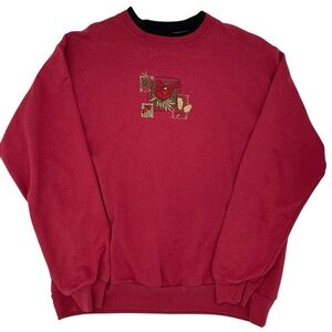 Vintage 90s Y2K Top Stitch by Morning Sun Crewneck Sweater Size Large Cardinals